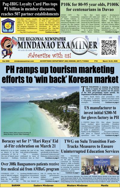 couverture de : The Mindanao Examiner Regional Newspaper