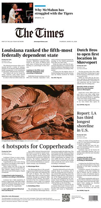 couverture de : The Times (Shreveport)